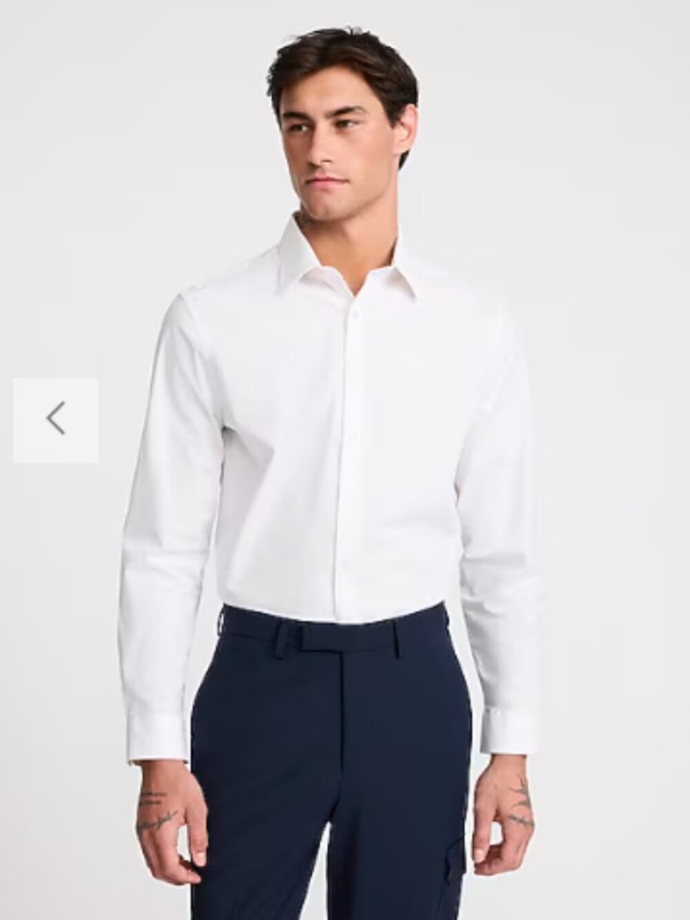 Express White Men's Dress Shirt - Classic Spread Collar